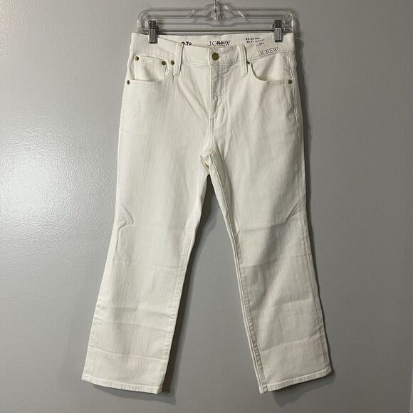 J.CREW Petite Mid-rise Kickout Jean Size 27P White NEW CH694 Casual Coastal - Picture 2 of 16